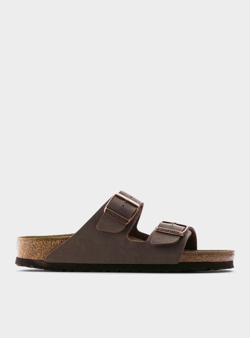 Birkenstock Męskie Klapki Arizona Birkibuc - Brązowe