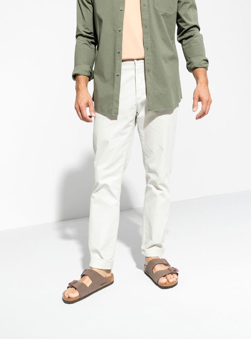 Birkenstock Męskie Klapki Arizona Birkibuc - Brązowe