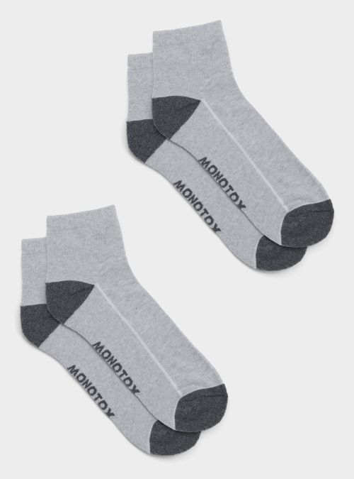 Monotox Męskie Skarpety Ankle Active 2pak - Szare