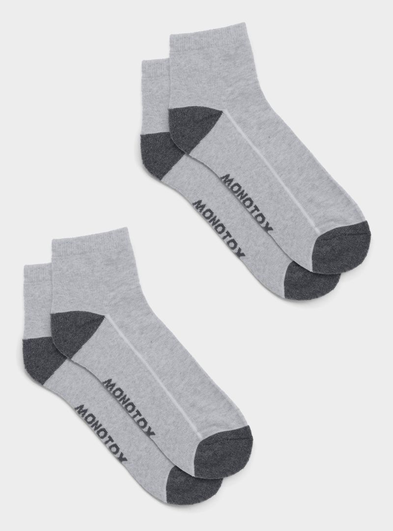 Monotox Męskie Skarpety Ankle Active 2pak - Szare