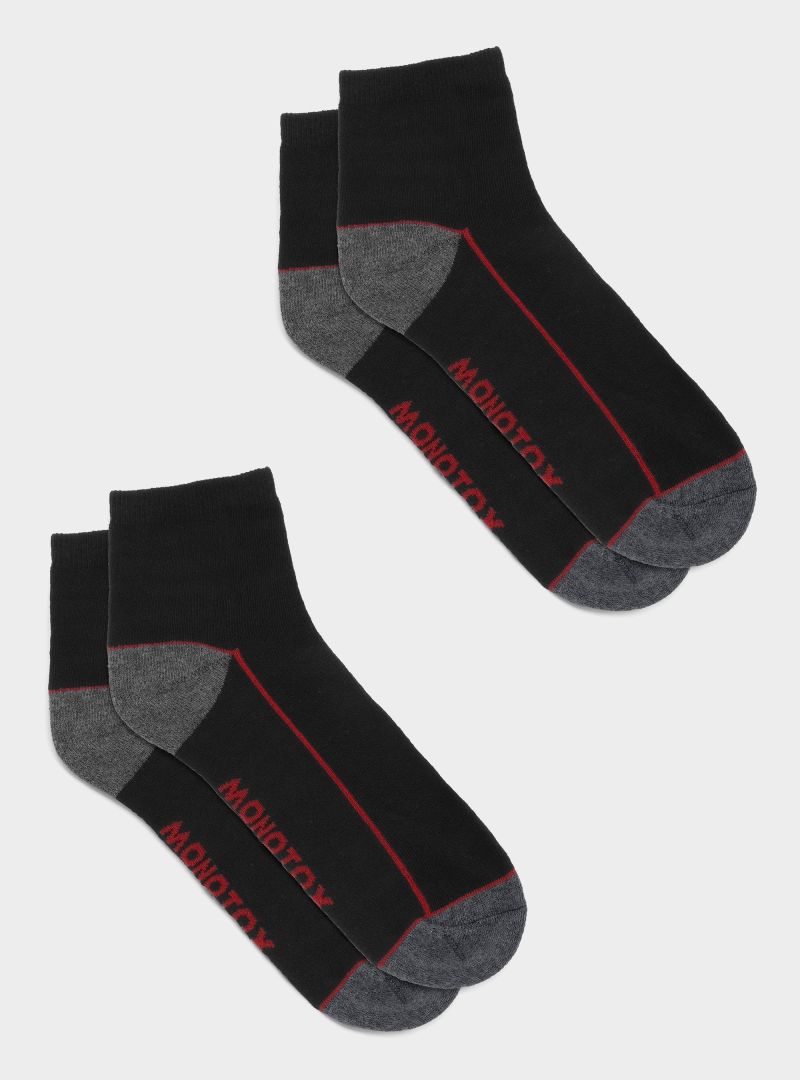 Monotox Męskie Skarpety Sportowe Ankle Active N 2-PAK - Czarne