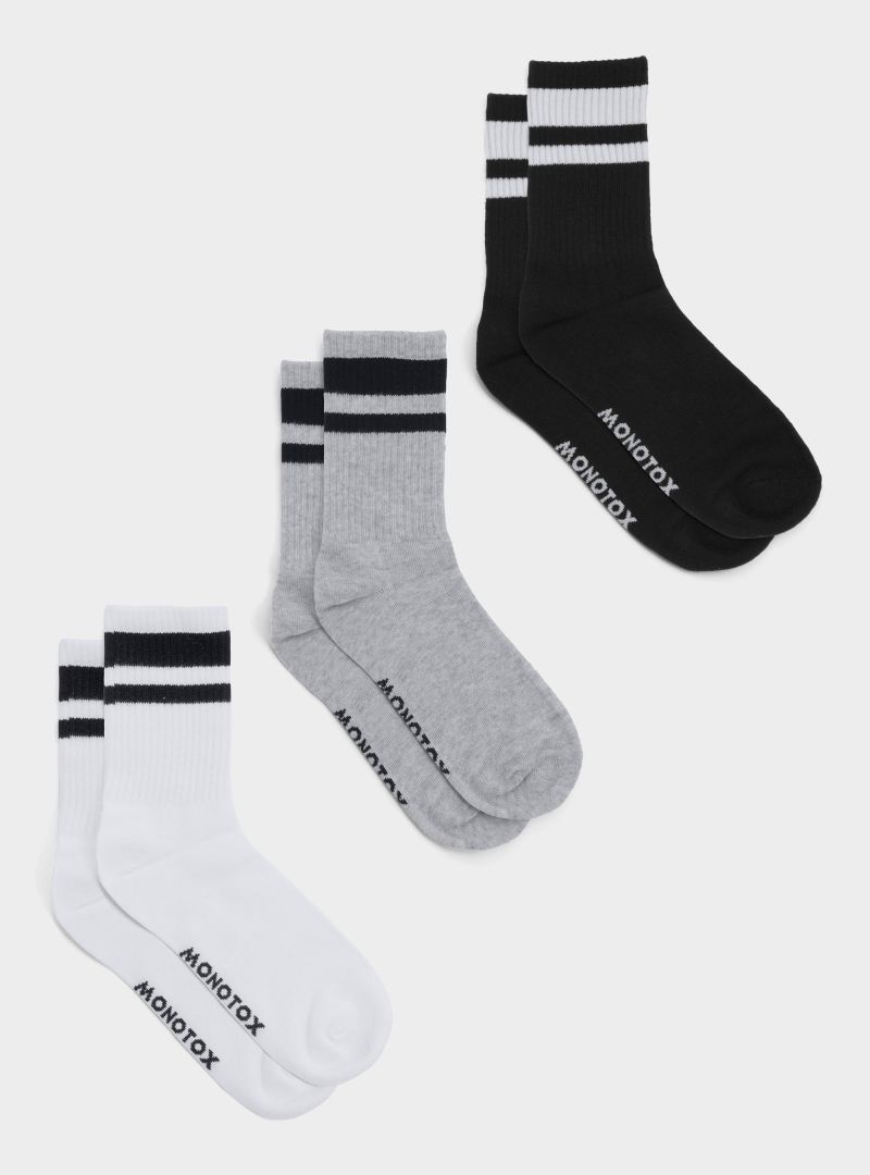 Monotox Męskie Skarpety High Stripes 3pak - Mix Kolorów