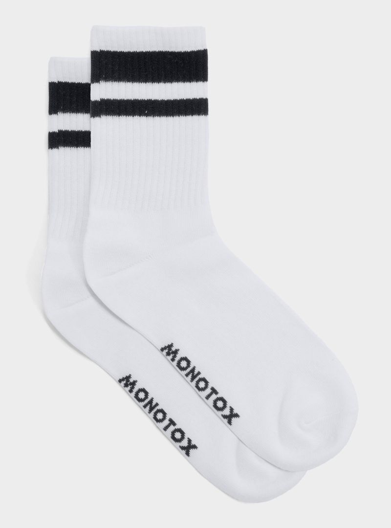 Monotox Męskie Skarpety High Stripes 3pak - Biały