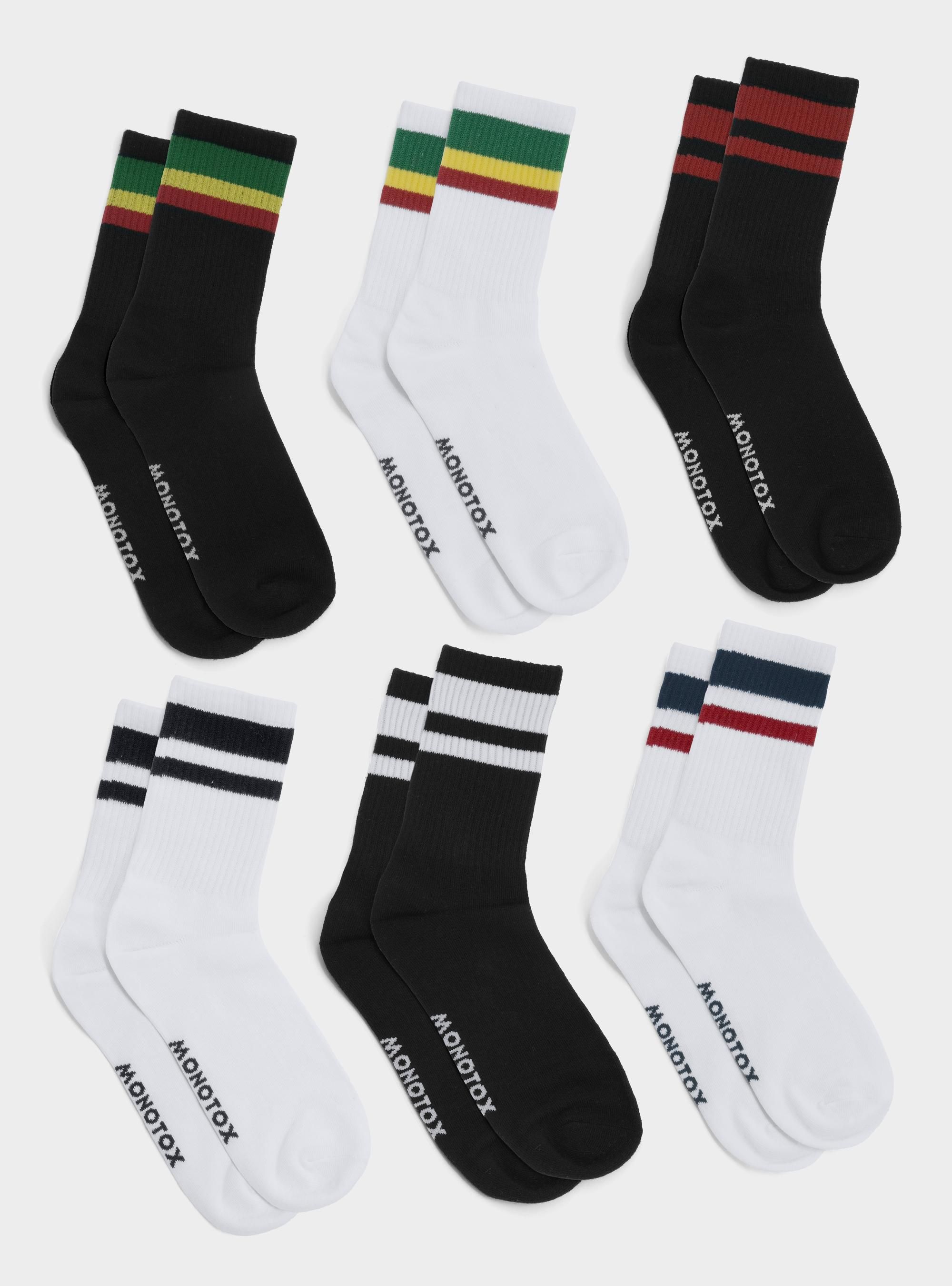 Monotox Męskie Skarpety High Stripes 6pak - Multikolor