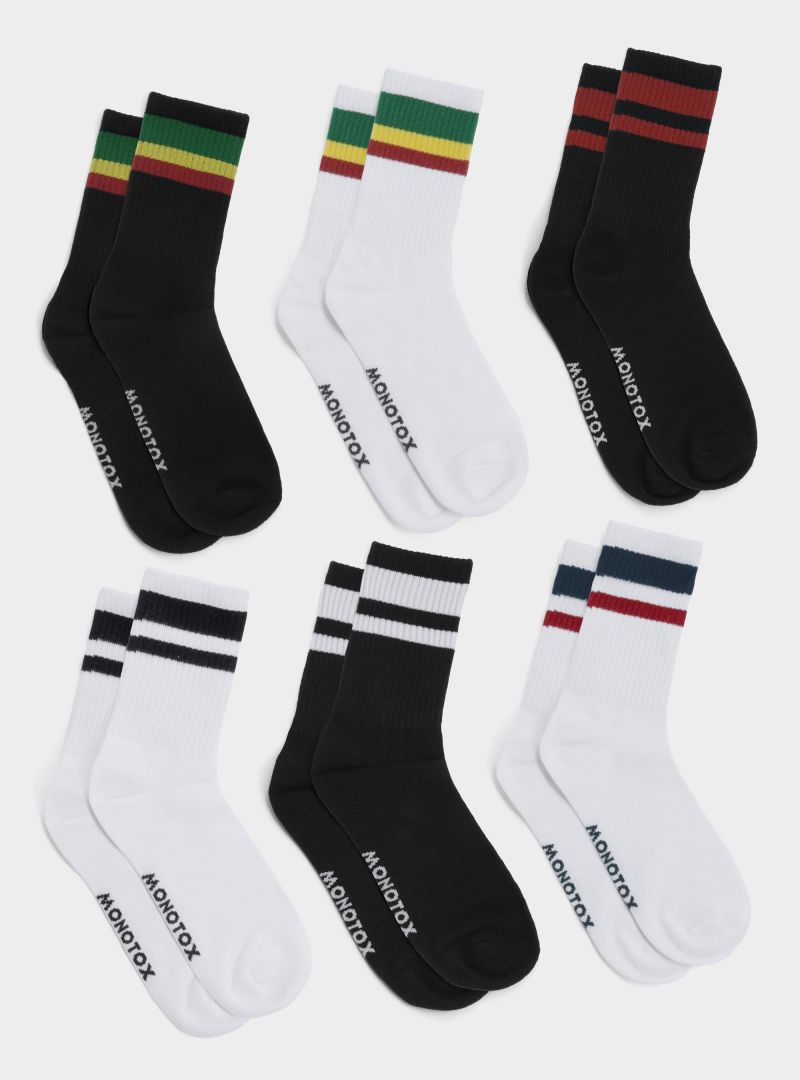 Monotox Męskie Skarpety High Stripes 6pak - Multikolor