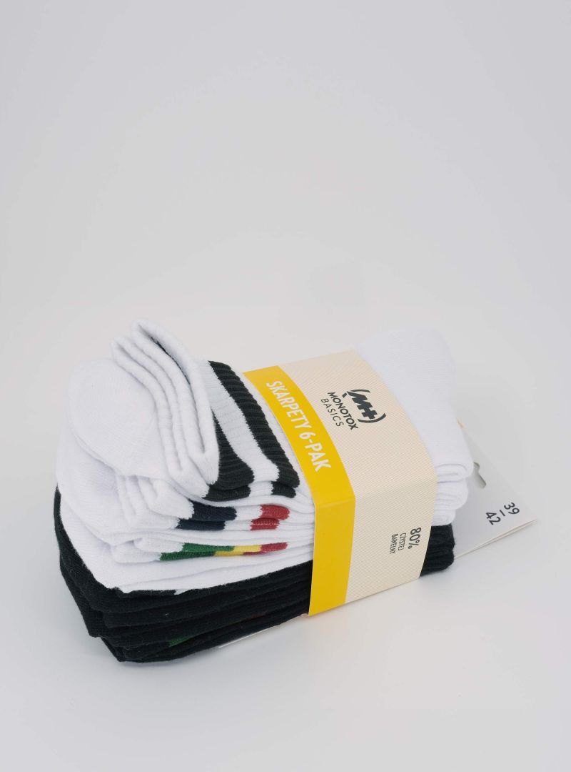 Monotox Męskie Skarpety High Stripes 6pak - Multikolor