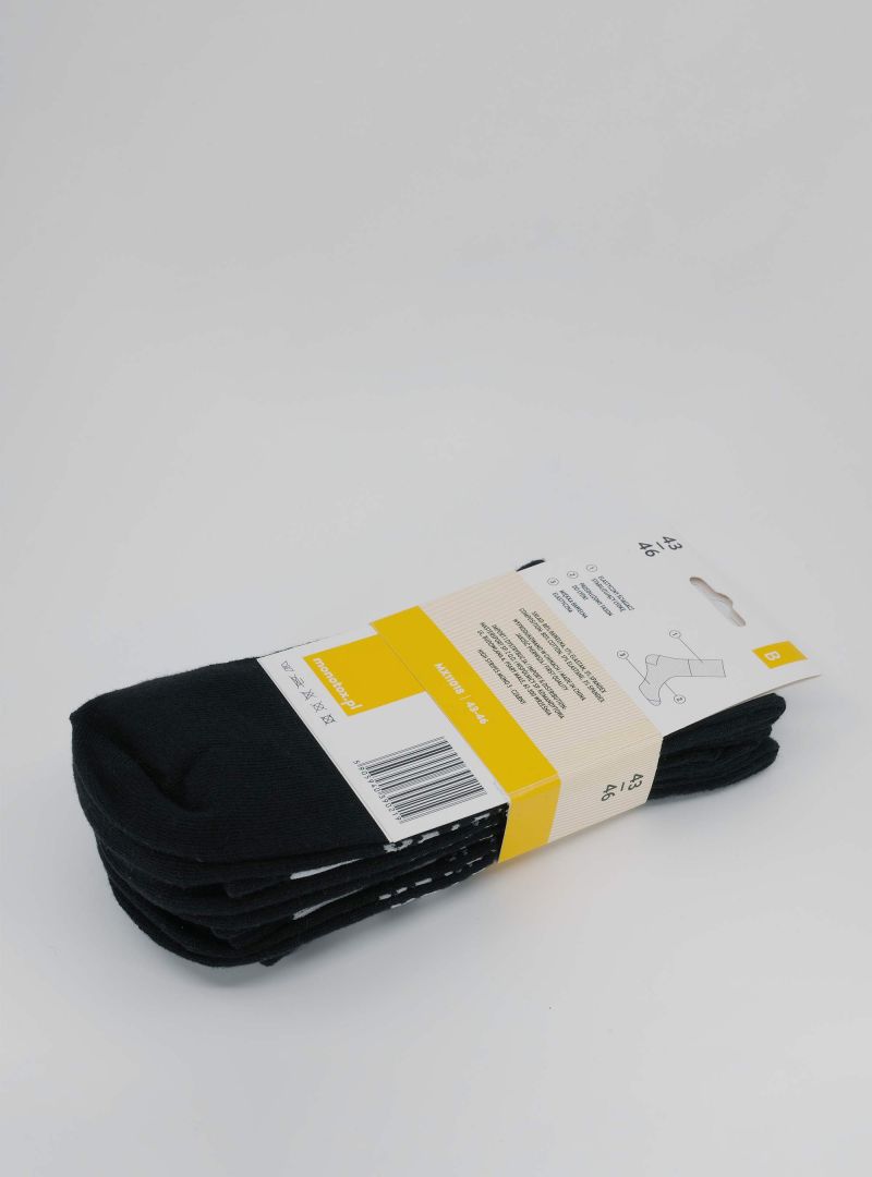 Monotox Męskie Skarpety High Stripes 3pak - Czarne