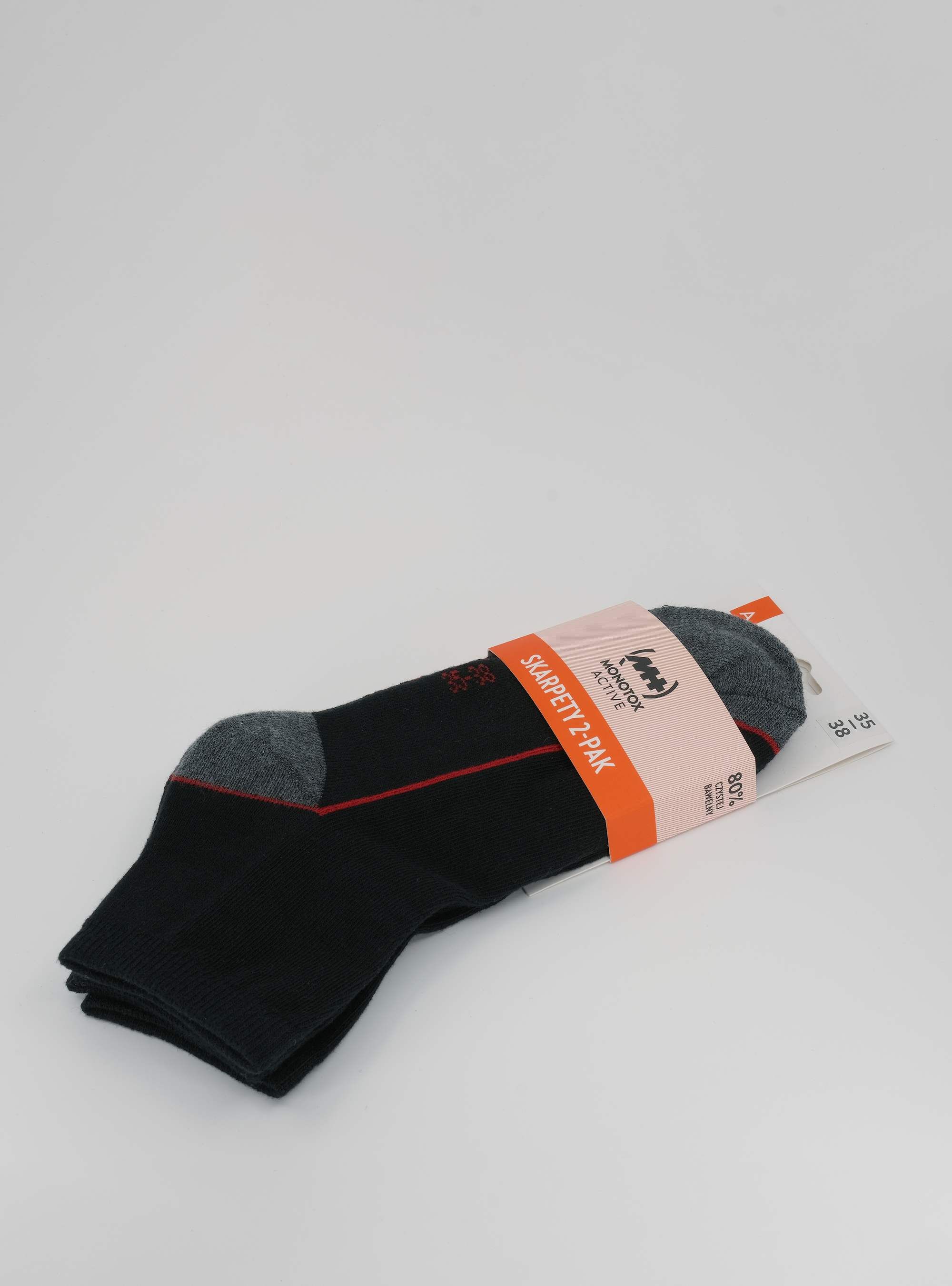 Monotox Męskie Skarpety Sportowe Ankle Active N 2-PAK - Czarne