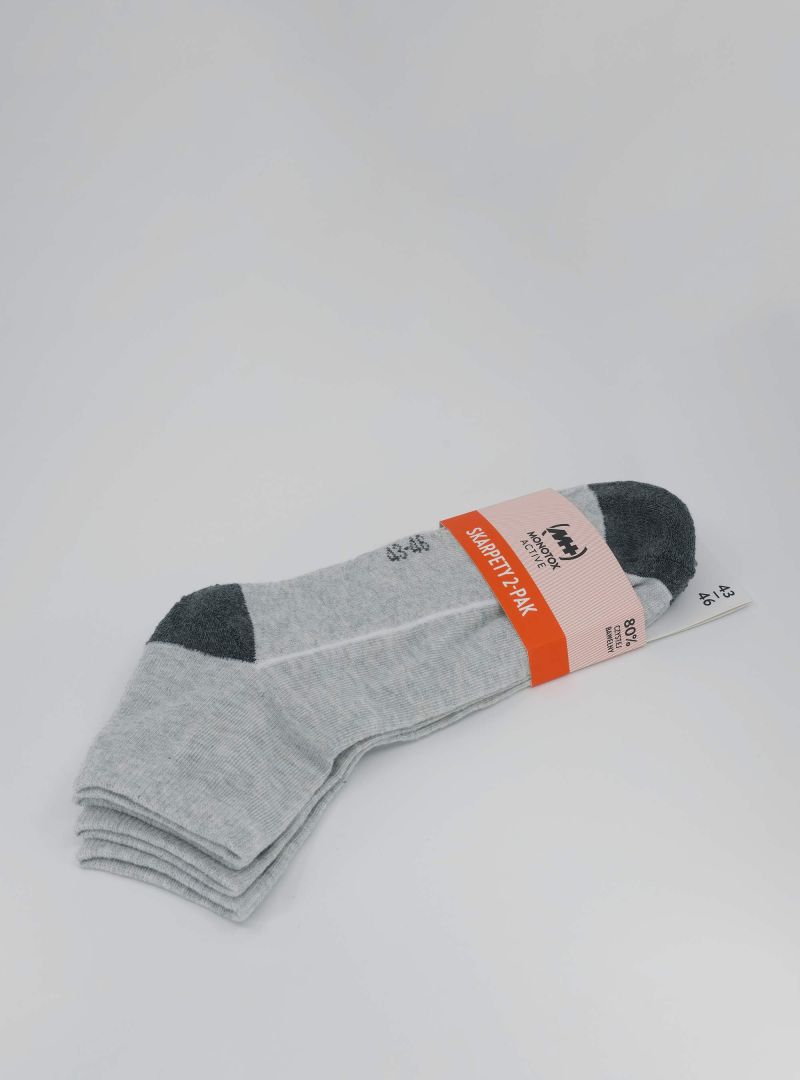 Monotox Męskie Skarpety Ankle Active 2pak - Szare