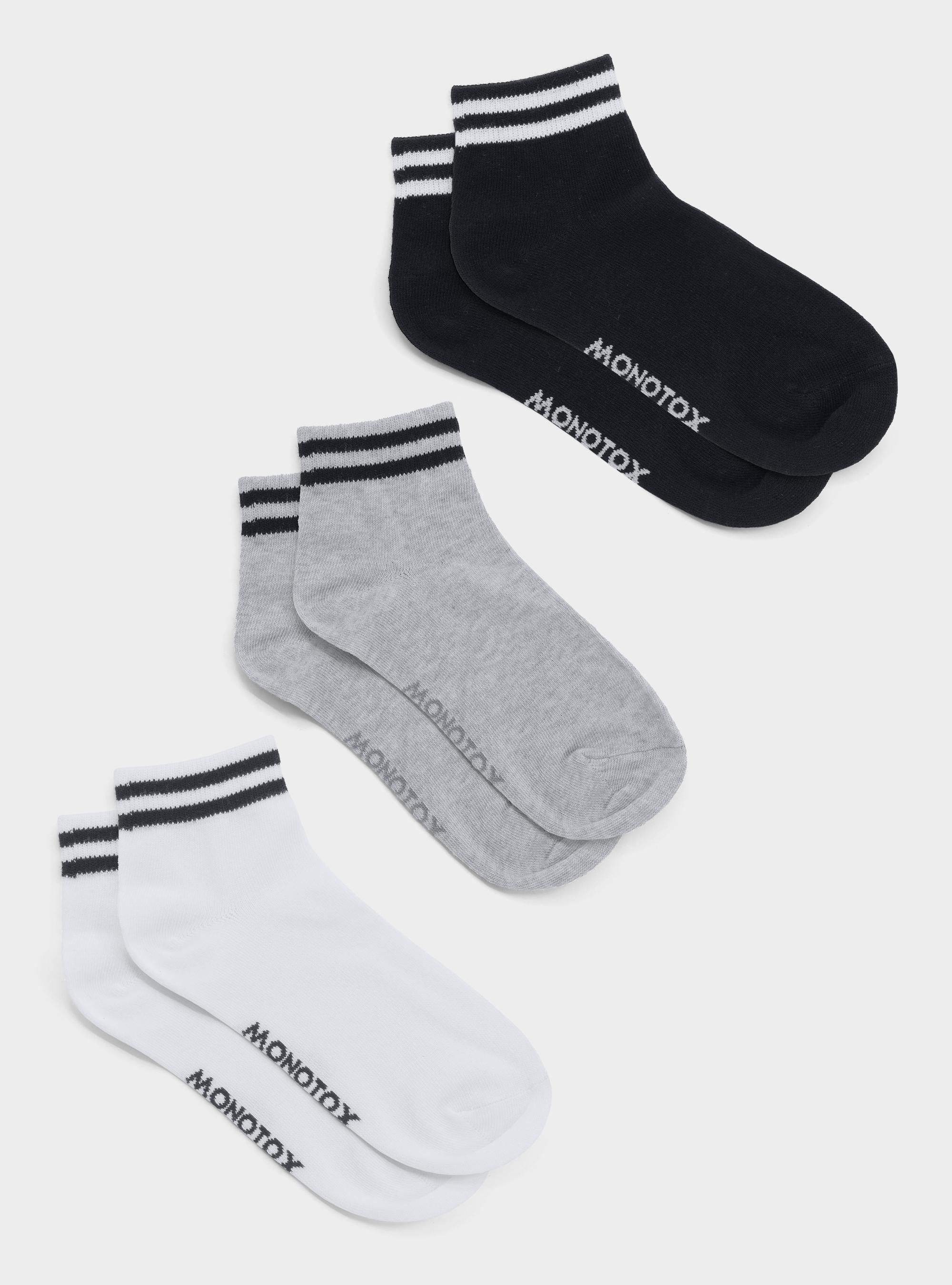 Monotox Męskie Skarpety Ankle Stripes 3pak - Mix Kolorów