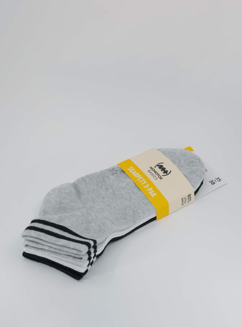 Monotox Męskie Skarpety Ankle Stripes 3pak - Mix Kolorów