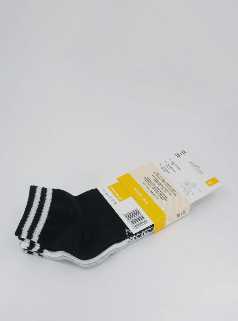 Monotox Męskie Skarpety Ankle Stripes 3pak - Mix Kolorów