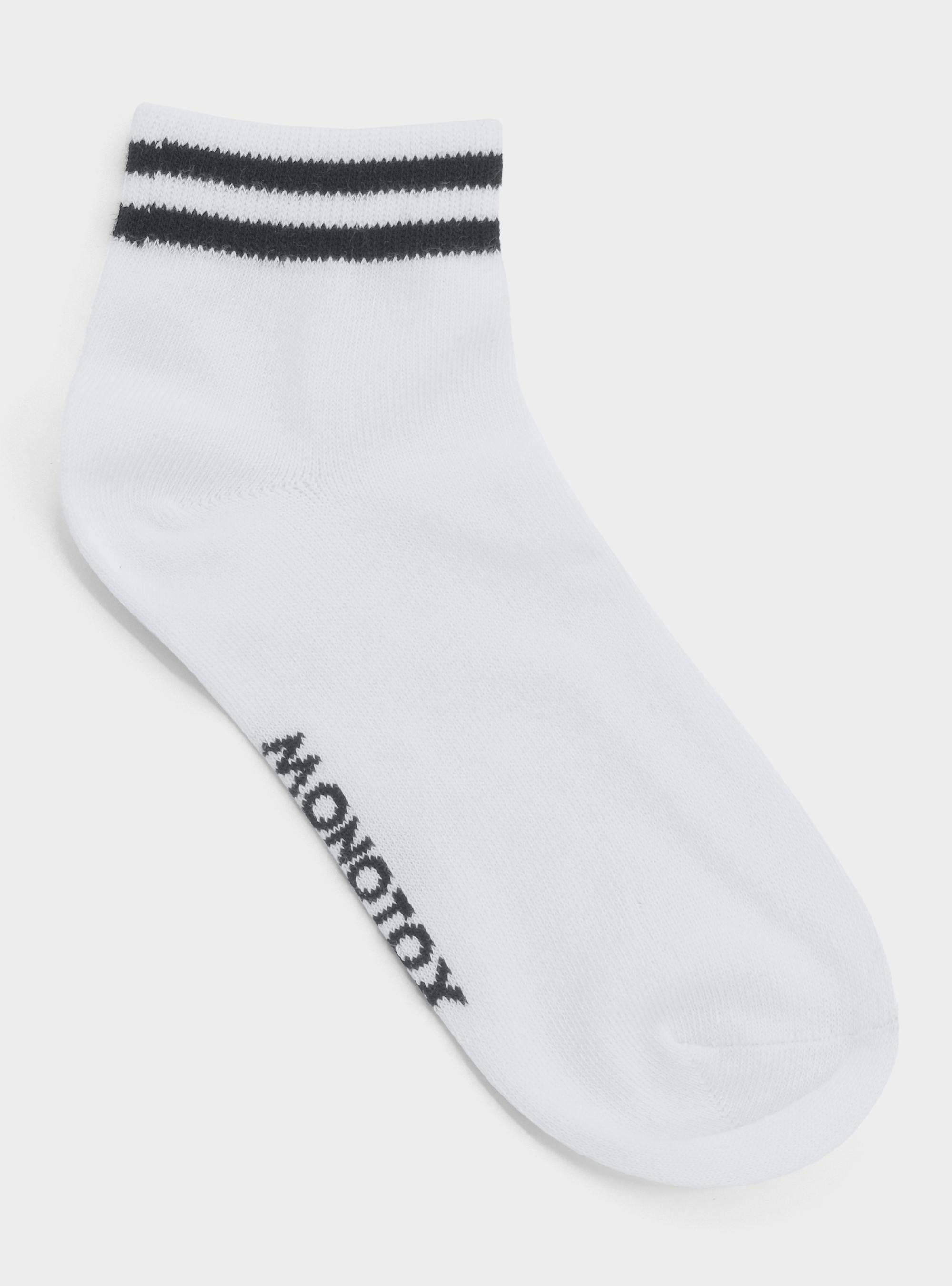 Monotox Męskie Skarpety Ankle Stripes 3pak - Białe