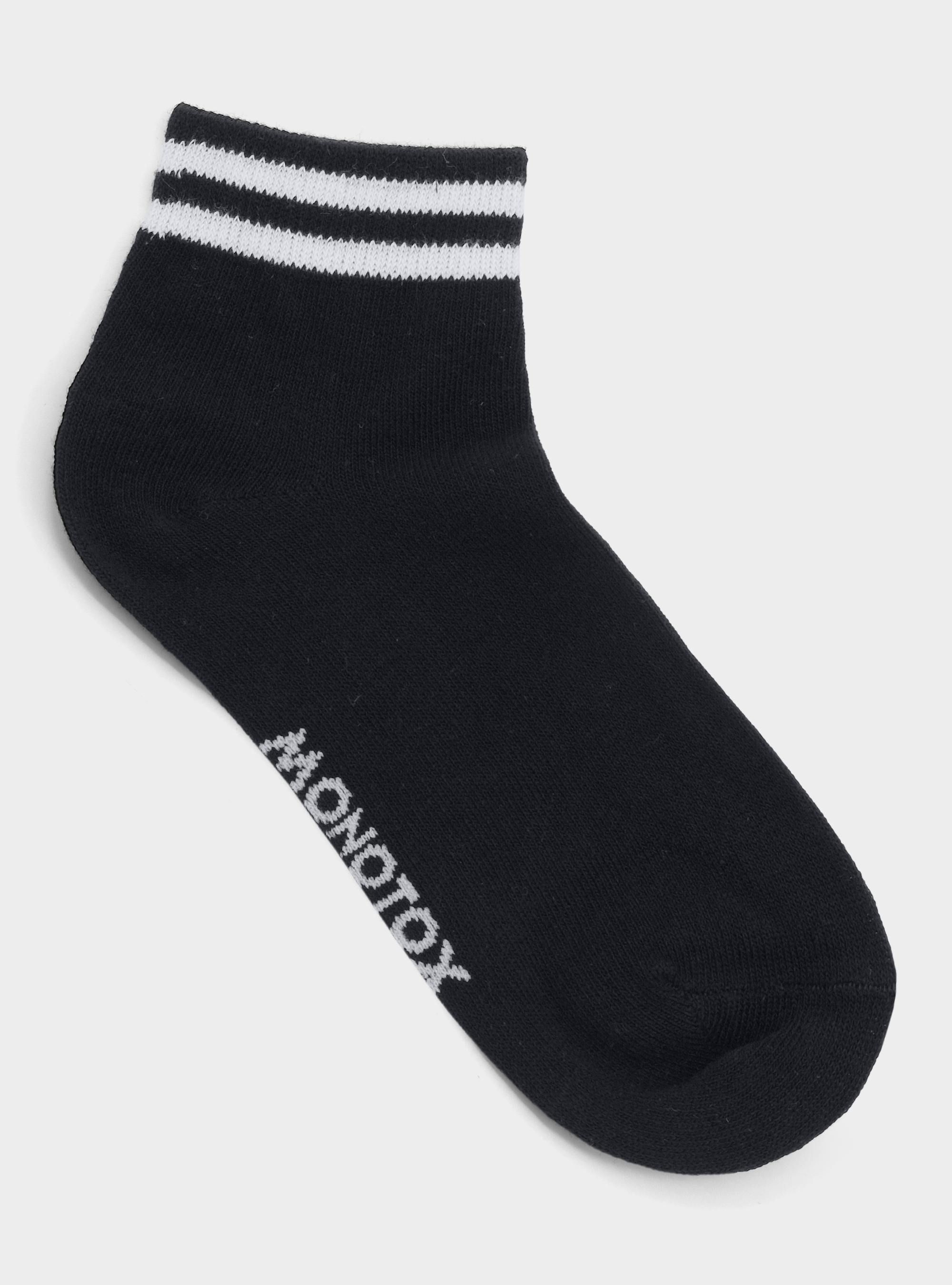 Monotox Męskie Skarpety Ankle Stripes 3pak - Czarne