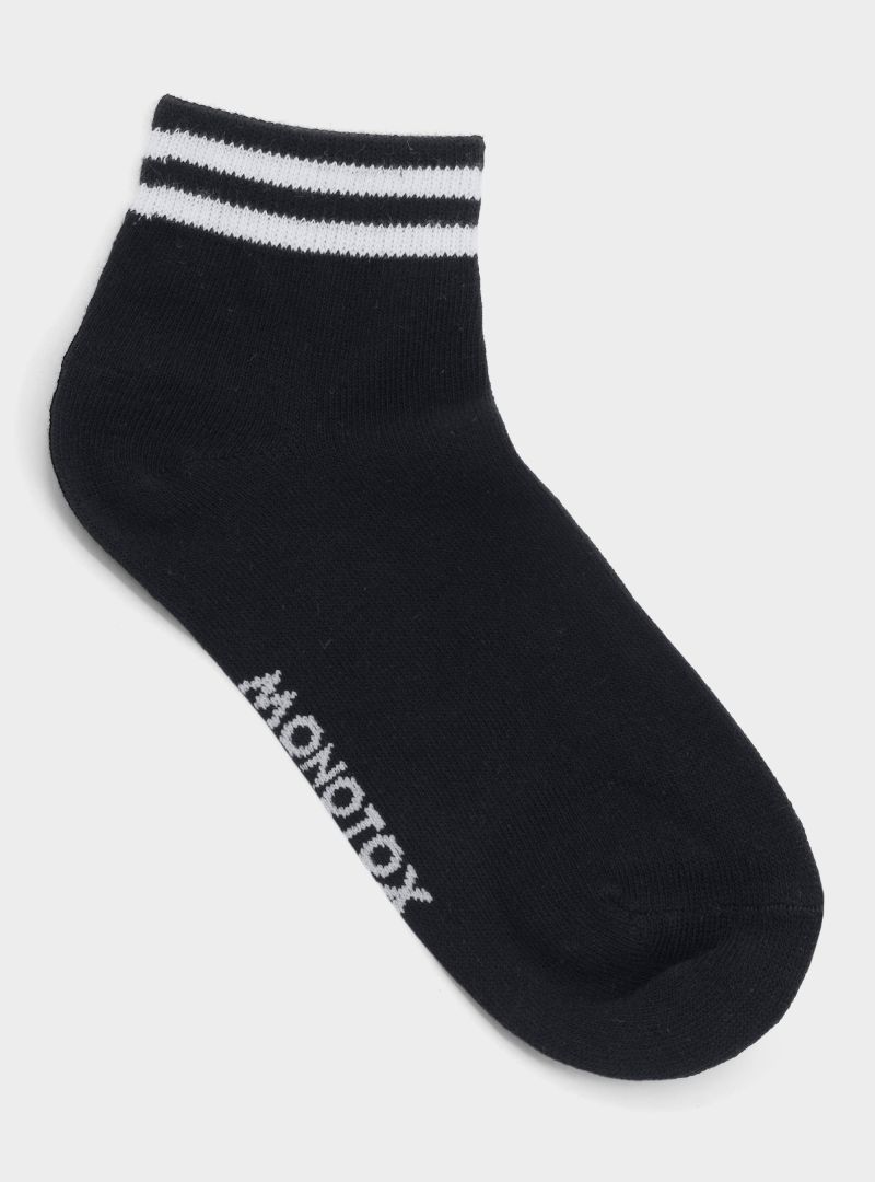 Monotox Męskie Skarpety Ankle Stripes 3pak - Czarne