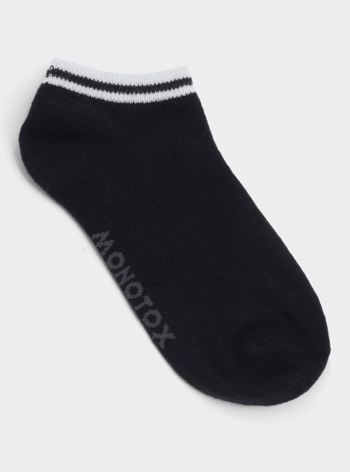 Monotox Męskie Skarpety NO-SHOW STRIPES 3 Czarny