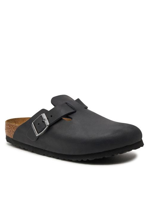Birkenstock Damskie Klapki Boston Leoi Narrow Wygodne - Czarne