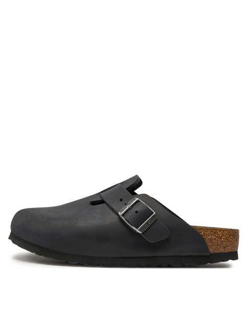Birkenstock Damskie Klapki Boston Leoi Narrow Wygodne - Czarne