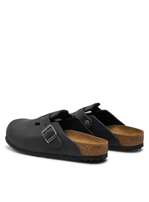 Birkenstock Damskie Klapki Boston Leoi Narrow Wygodne - Czarne