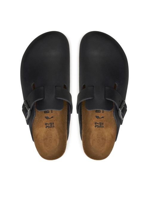 Birkenstock Damskie Klapki Boston Leoi Narrow Wygodne - Czarne