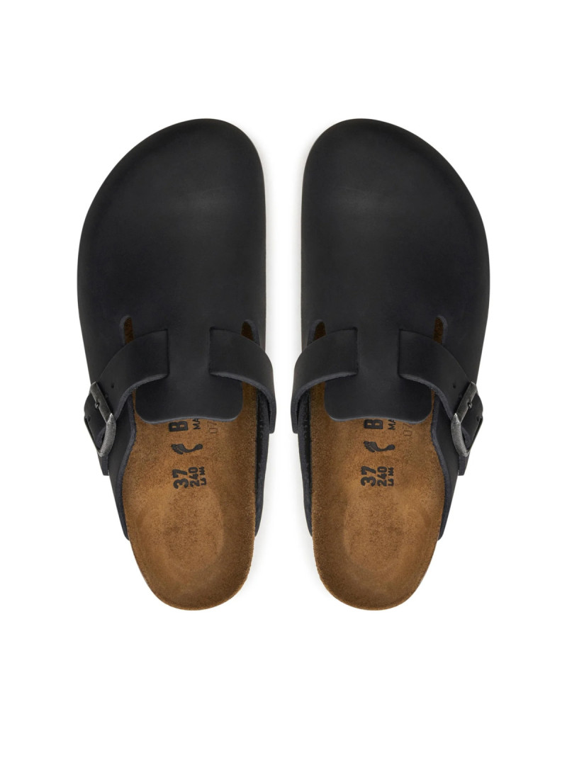 Birkenstock Damskie Klapki Boston Leoi Narrow Wygodne - Czarne
