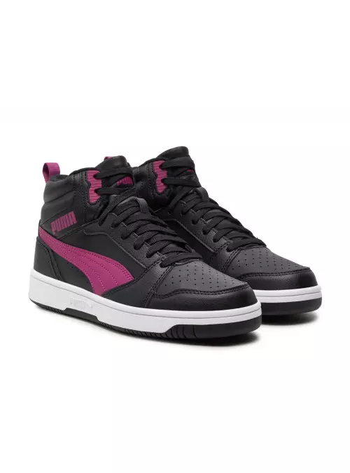 Puma Junior Buty Rebound V6 Mid WTR J Zimowe - Czarne
