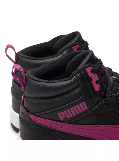 Puma Junior Buty Rebound V6 Mid WTR J Zimowe - Czarne