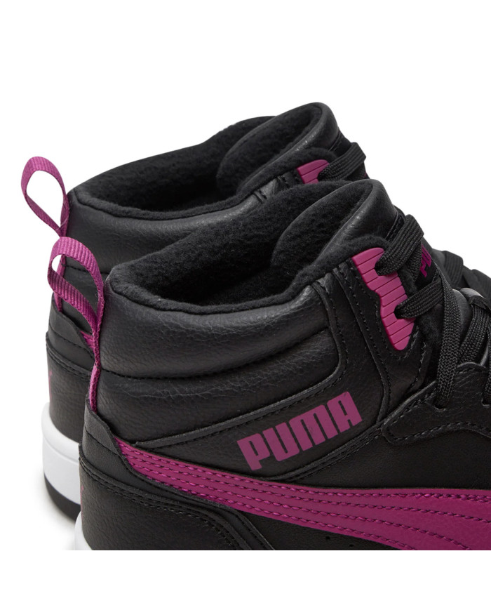 Puma Junior Buty Rebound V6 Mid WTR J Zimowe - Czarne