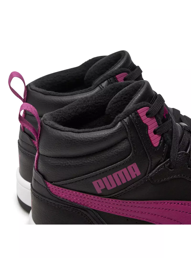 Puma Junior Buty Rebound V6 Mid WTR J Zimowe - Czarne