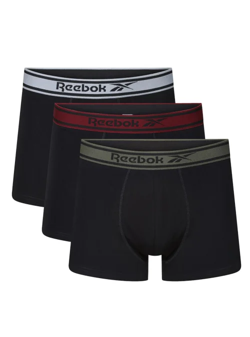 Reebok Męskie Bokserki Trunks Chesley Komfortowe - Czarne