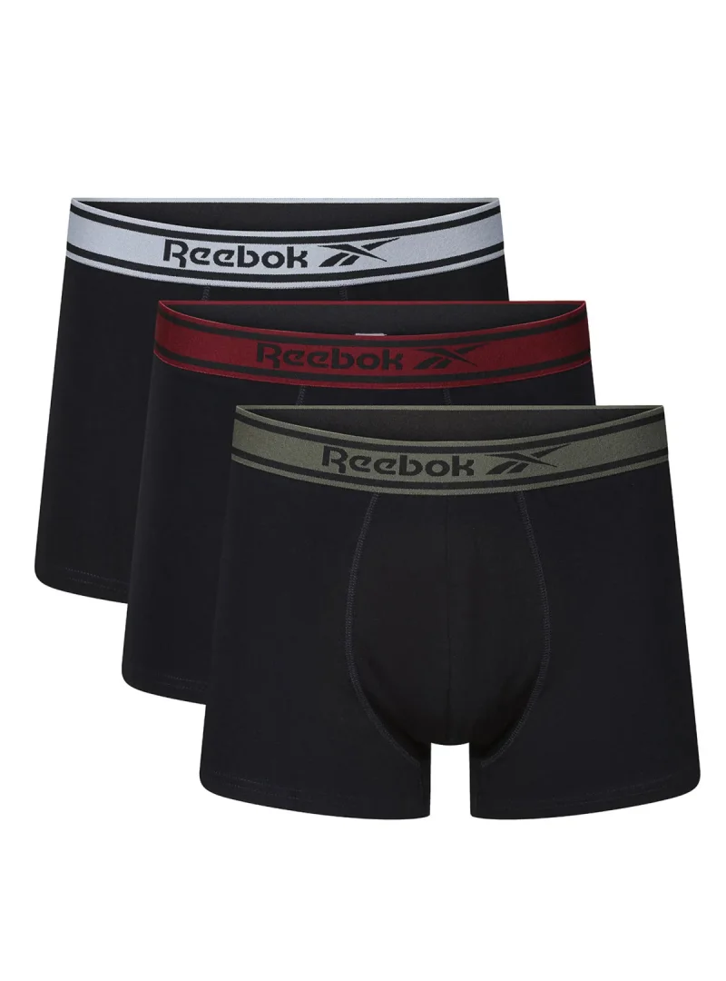 Reebok Męskie Bokserki Trunks Chesley Komfortowe - Czarne