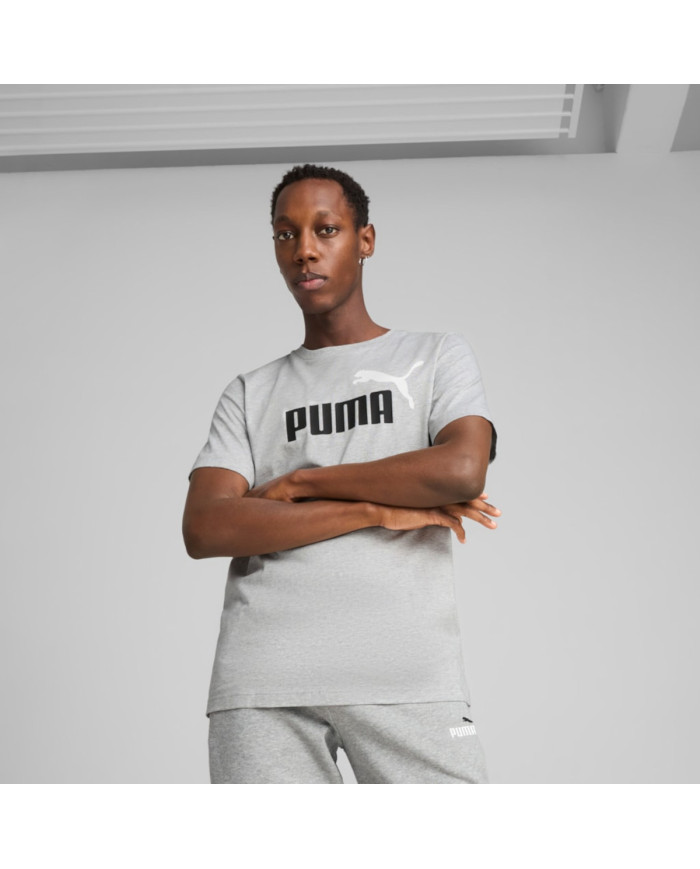 Puma Ess Logo Tee Szary Męski – Kup Online