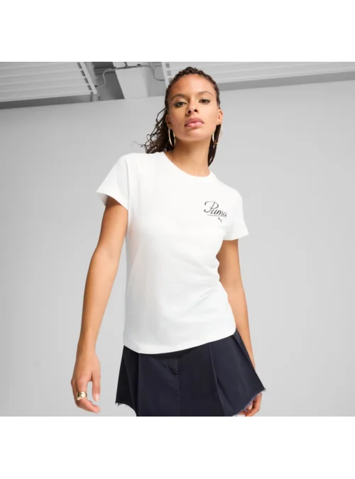 Puma ESS SCRIPT Tee PUMA White 68498202