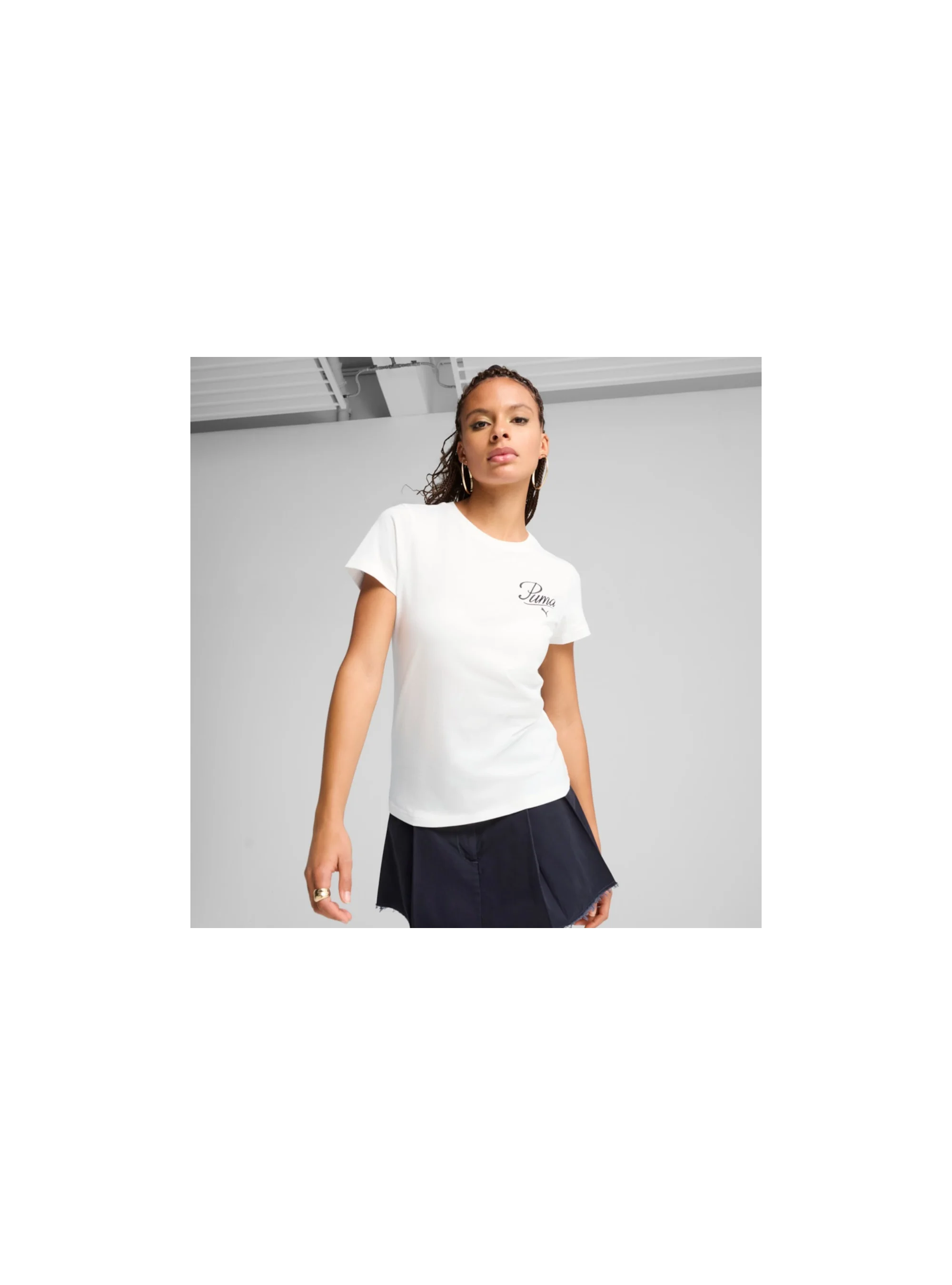 Puma ESS SCRIPT Tee PUMA White 68498202