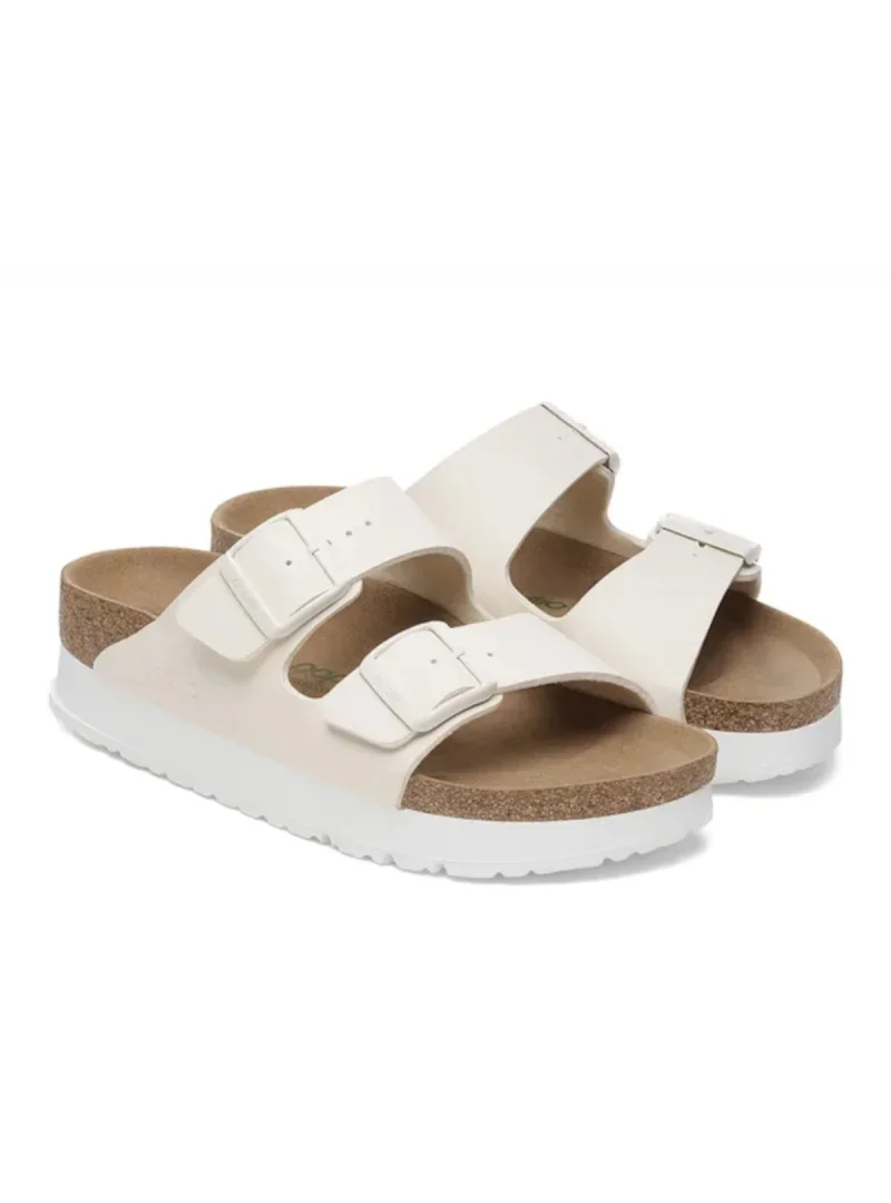 Birkenstock Damskie Klapki Arizona Platform - Beżowe