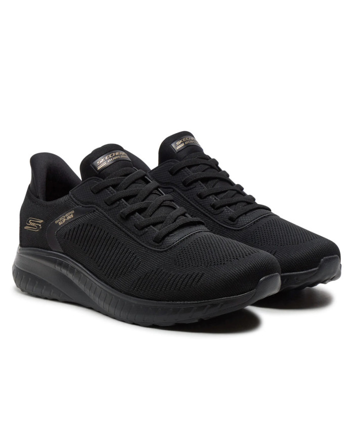 Skechers Damskie Sneakersy Bobs Squad Chaos Current Muse Wygodne - Czarne