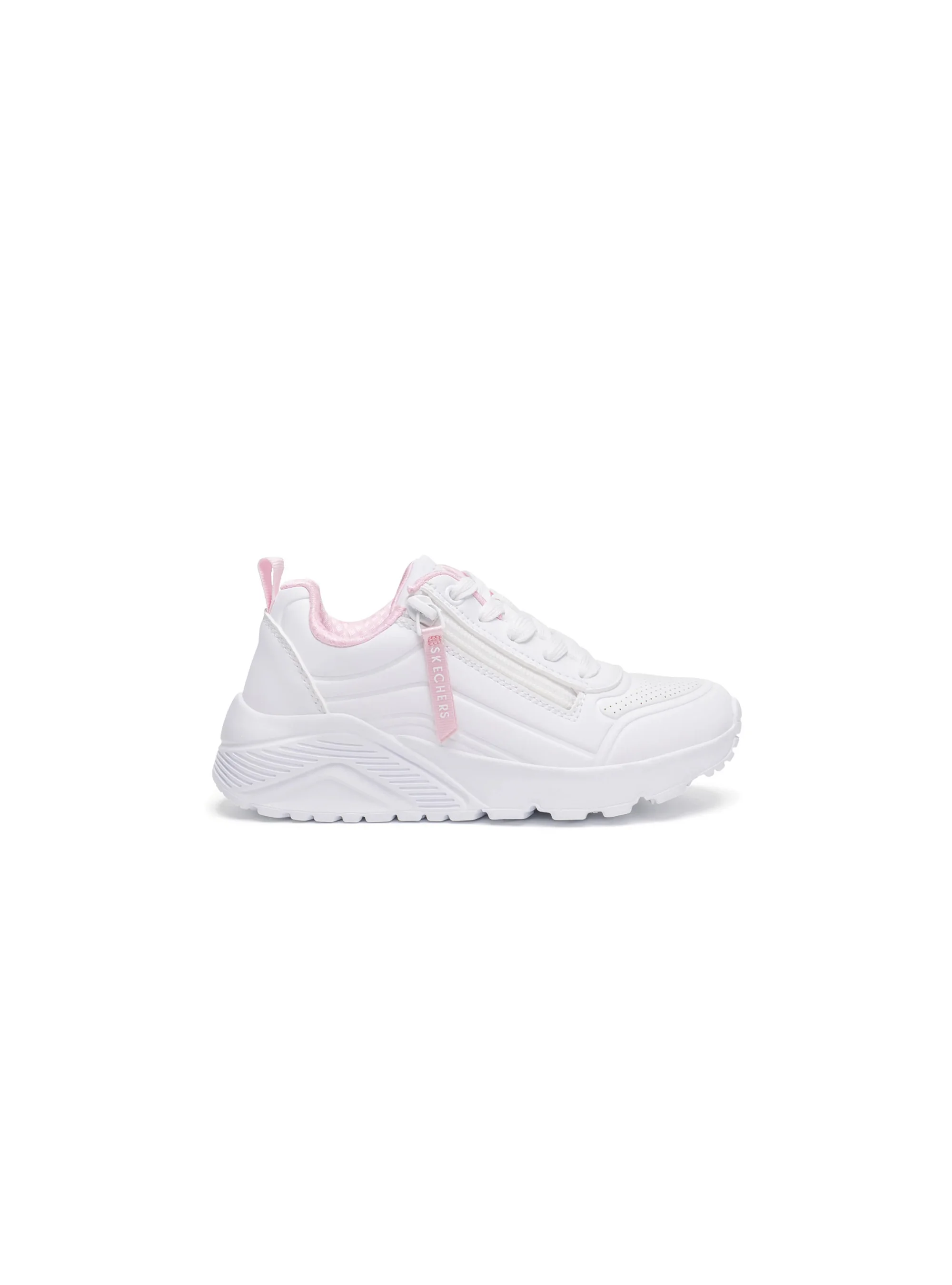 Skechers Junior Sneakersy Uno Lite Easy Zip - Białe