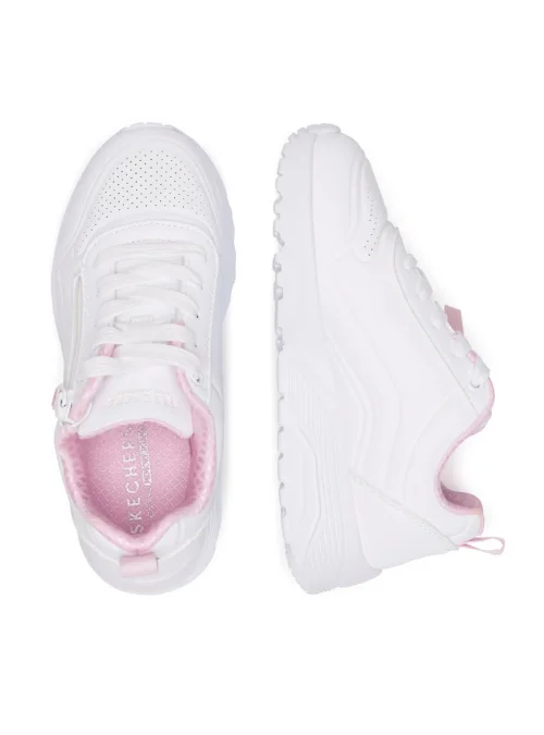 Skechers Junior Sneakersy Uno Lite Easy Zip - Białe