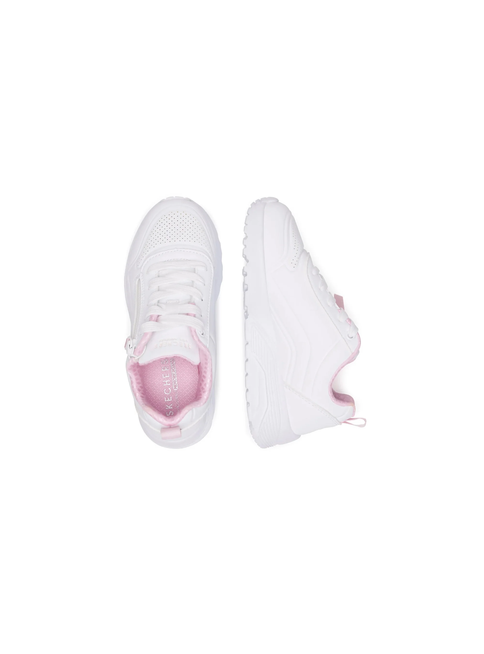 Skechers Junior Sneakersy Uno Lite Easy Zip - Białe