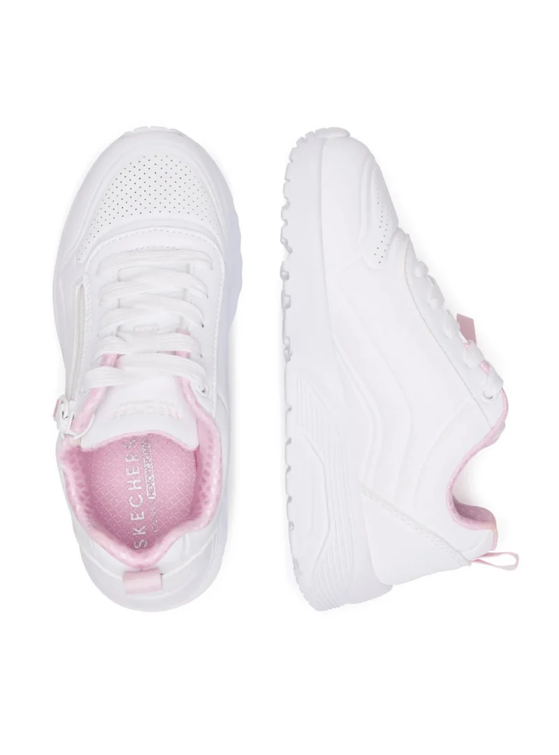 Skechers Junior Sneakersy Uno Lite Easy Zip - Białe