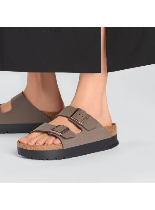 Birkenstock Damskie Klapki Arizona Flex Platform Modne - Brązowe