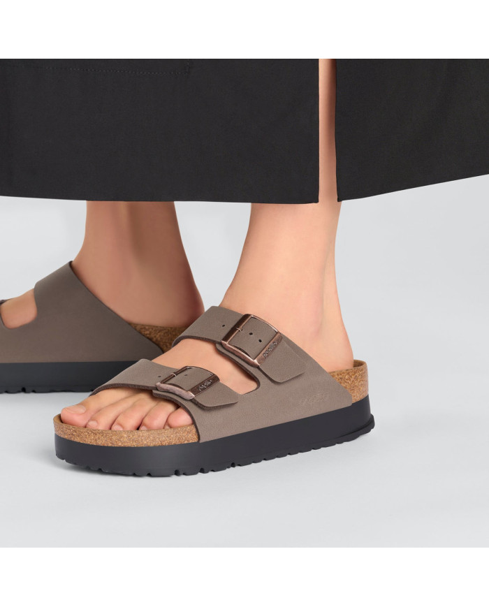 Birkenstock Damskie Klapki Arizona Flex Platform Modne - Brązowe