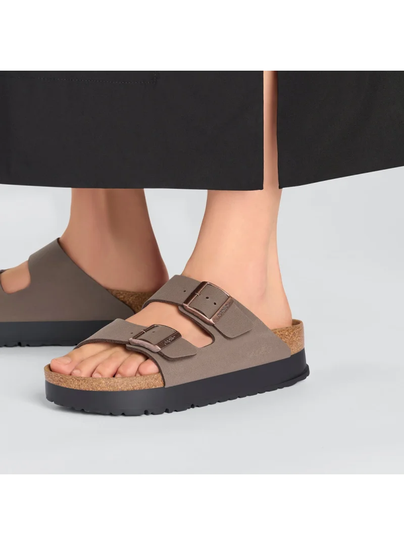 Birkenstock Damskie Klapki Arizona Flex Platform Modne - Brązowe