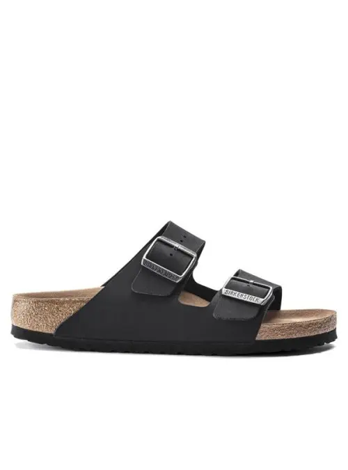 Birkenstock Damskie Klapki Arizona Vegan Birko-Flor Nubuk Narrow 1019057 Black | Sklep Monotox