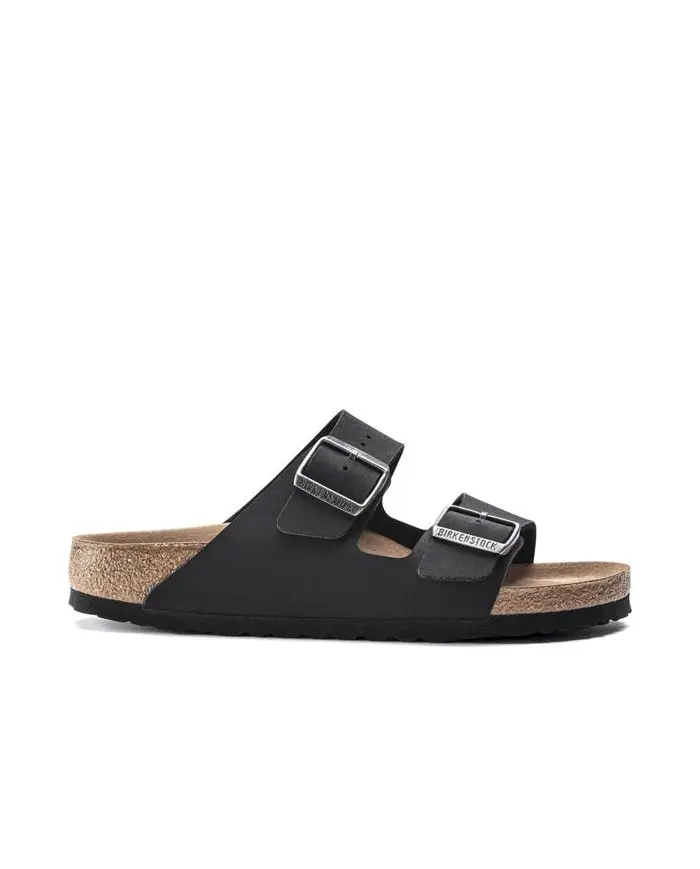 Birkenstock Damskie Klapki Arizona Vegan Birko-Flor Nubuk Narrow 1019057 Black | Sklep Monotox