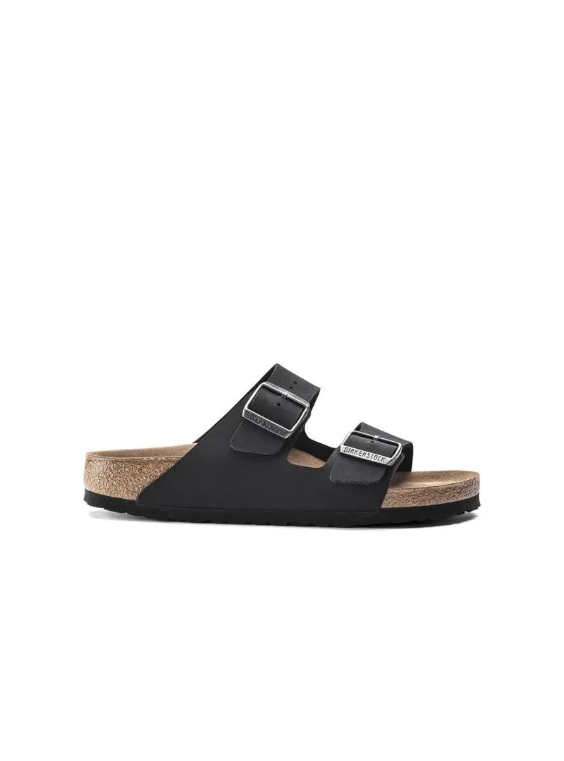 Birkenstock Damskie Klapki Arizona Vegan Birko-Flor Nubuk Narrow 1019057 Black | Sklep Monotox