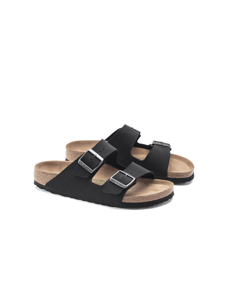 Birkenstock Damskie Klapki Arizona Vegan Birko-Flor Nubuk Narrow 1019057 Black | Sklep Monotox