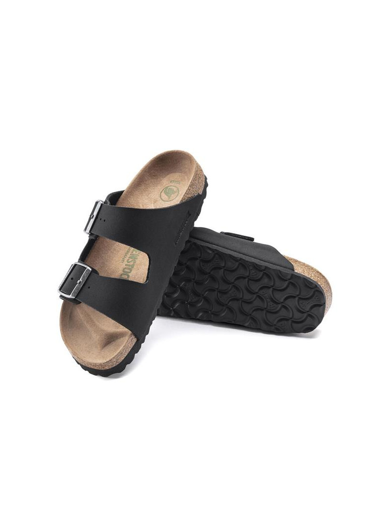 Birkenstock Damskie Klapki Arizona Vegan Birko-Flor Nubuk Narrow 1019057 Black | Sklep Monotox