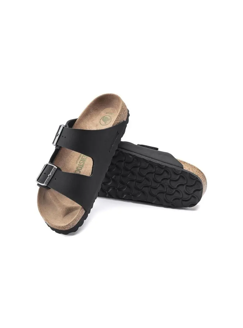 Birkenstock Damskie Klapki Arizona Vegan Birko-Flor Nubuk Narrow 1019057 Black | Sklep Monotox