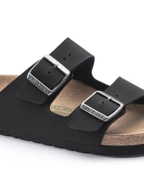 Birkenstock Damskie Klapki Arizona Vegan Birko-Flor Nubuk Narrow 1019057 Black | Sklep Monotox